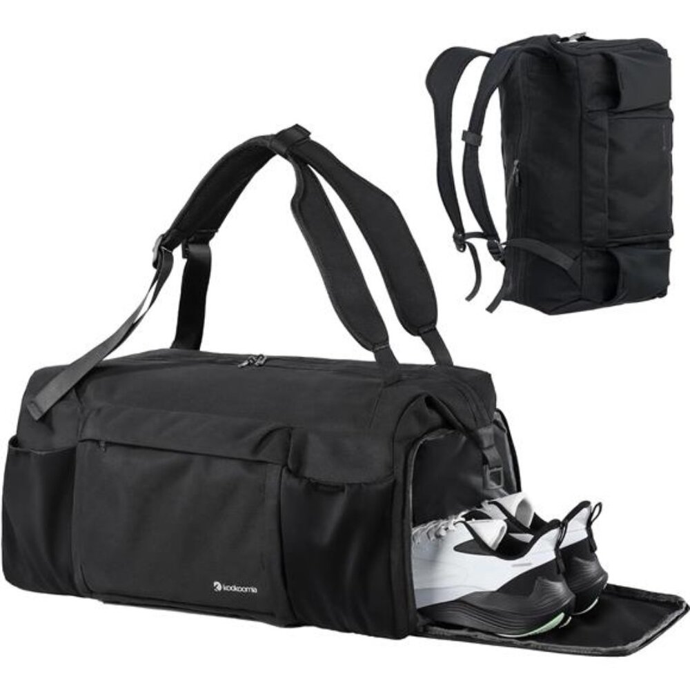 Mens Gym Bag Convertible Backpack Waterproof Duffle With Shoe Compartment Wet Po